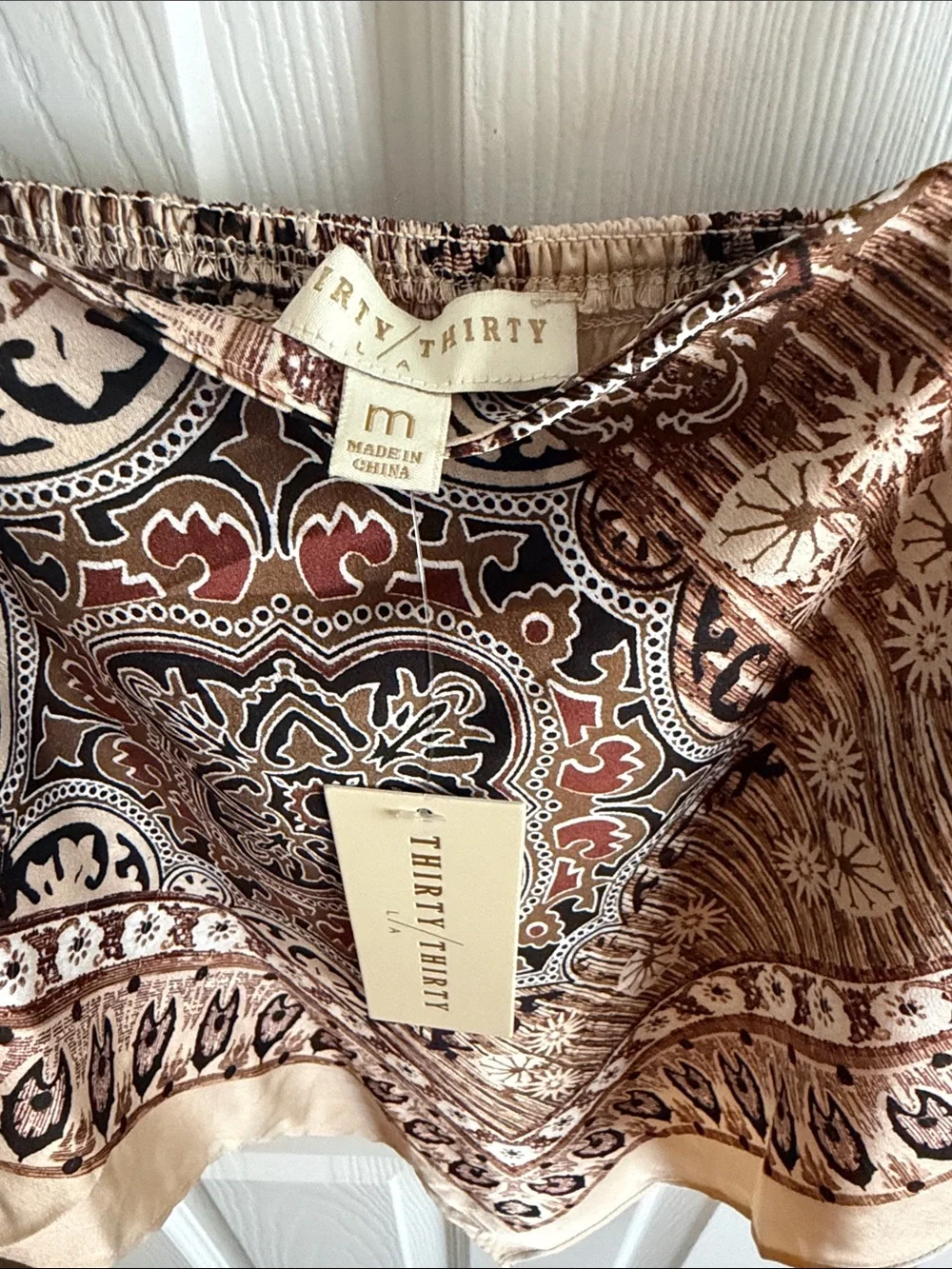 Thirty/Thirty Beige Paisley Bandana Tank Top
